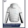 image:imageReebok Mens Heavy Insulated Puffer Coat Water amp Wind Resistant with Hood  Quilted Insulation and DownAlternative Fill for Warmth Without Bulk Windproof Shell for Ski Trips or Daily UseWhite