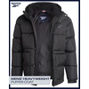 image:imageReebok Mens Heavyweight Insulated Quilted Puffer Jacket Water Resistant  Wind and Water Resistant Shell with BomberInspired Silhouette Bubble Quilting for Warmth Reliable Daily WearBlack