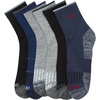 image:imageReebok Mens High Quarter Socks Arch Support Cushioned Athletic Socks 6 Pack  Lightweight Stretch Performance Fabric Cushioned Comfort Arch Support High Quarter Crew Shoe Size 6125BlueBlackGrey