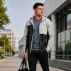 image:imageReebok Mens Lightweight FleeceLined Softshell Jacket Wind Resistant Hood  Wind and Water Resistant Shell for Daily Commutes or Travel Streamlined Athletic Cut Protective Collar for Chilly MorningsGrey