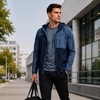 image:imageReebok Mens Lightweight FleeceLined Softshell Jacket Wind Resistant Hood  Wind and Water Resistant Shell for Daily Commutes or Travel Streamlined Athletic Cut Protective Collar for Chilly MorningsMineral Blue