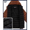 image:imageReebok Mens Lightweight Quilted Packable Puffer Jacket Plus Size 2X5X  Durable WeatherResistant Shell Blocks Wind and Light Moisture Structured Hood Secure Zip Pockets for Daily WearMocha