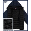 image:imageReebok Mens Lightweight Quilted Packable Puffer Jacket Plus Size 2X5X  Durable WeatherResistant Shell Blocks Wind and Light Moisture Structured Hood Secure Zip Pockets for Daily WearSolid Vector Navy