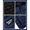 image:imageReebok Mens Lightweight Quilted Packable Puffer Jacket Plus Size 2X5X  Durable WeatherResistant Shell Blocks Wind and Light Moisture Structured Hood Secure Zip Pockets for Daily WearSolid Vector Navy