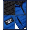 image:imageReebok Mens Lightweight Quilted Packable Puffer Jacket Plus Size 2X5X  Durable WeatherResistant Shell Blocks Wind and Light Moisture Structured Hood Secure Zip Pockets for Daily WearVector Blue