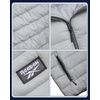 image:imageReebok Mens Lightweight Quilted Packable Puffer Jacket Plus Size 2X5X  Durable WeatherResistant Shell Blocks Wind and Light Moisture Structured Hood Secure Zip Pockets for Daily WearIce Grey