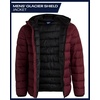 image:imageReebok Mens Lightweight Quilted Packable Puffer Jacket Plus Size 2X5X  Durable WeatherResistant Shell Blocks Wind and Light Moisture Structured Hood Secure Zip Pockets for Daily WearClassic Maroon