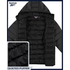 image:imageReebok Mens Lightweight Quilted Packable Puffer Jacket Plus Size 2X5X  Durable WeatherResistant Shell Blocks Wind and Light Moisture Structured Hood Secure Zip Pockets for Daily WearCharcoal