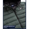 image:imageReebok Mens Lightweight Quilted Packable Puffer Jacket Plus Size 2X5X  Durable WeatherResistant Shell Blocks Wind and Light Moisture Structured Hood Secure Zip Pockets for Daily WearOlive
