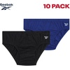 image:imageReebok Mens Low Rise Briefs 10 Pack Soft Stretch Cotton Underwear Briefs  Low Rise Cut Sits Comfortably Below the Waist for a Smooth Fit Under Jeans or Joggers Reduces IrritationBlackCobalt BlueGreyCharcoal