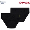 image:imageReebok Mens Low Rise Briefs 10 Pack Soft Stretch Cotton Underwear Briefs  Smooth SecondSkin Feel with Breathable Flexible Fabric QuickDry Tagless Comfort Built for Everyday SupportAll Black