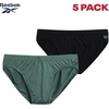 image:imageReebok Mens Low Rise Briefs 5 Pack Athletic Underwear with Contour PouchBlackDark ForestBlackBlueBlack