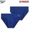 image:imageReebok Mens Low Rise Briefs 5 Pack Athletic Underwear with Contour PouchBlackDark GreyTomato RedMetallic GreyCobalt Blue