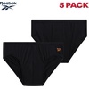 image:imageReebok Mens Low Rise Briefs 5 Pack Athletic Underwear with Contour PouchSolid Black