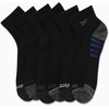 image:imageReebok Mens Quarter Socks Arch Support Performance Cushioned Socks 6 Pack  Stretch Performance Fabric Cushioned Arch Support Reinforced Heel amp Toe Shoe Size 6125Classis Black