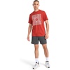 image:imageReebok Mens Short Sleeve Graphic Crewneck TShirt Standard Fit Lightweight CottonPoly FabricRed Ochre  Vortex