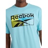 image:imageReebok Mens Short Sleeve Graphic Crewneck TShirt Standard Fit Lightweight CottonPoly FabricReef Waters  Charade