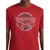 image:imageReebok Mens Short Sleeve Graphic Crewneck TShirt Standard Fit Lightweight CottonPoly FabricRetro Red  Meridian