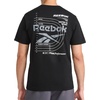 image:imageReebok Mens Small Logo Crewneck TShirt Standard Fit Lightweight CottonPoly Jersey FabricBlack  Schematic