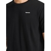 image:imageReebok Mens Small Logo Crewneck TShirt Standard Fit Lightweight CottonPoly Jersey FabricBlack  Schematic