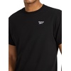 image:imageReebok Mens Small Logo Crewneck TShirt Standard Fit Lightweight CottonPoly Jersey FabricBlackStark White  Embroidery