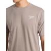 image:imageReebok Mens Small Logo Crewneck TShirt Standard Fit Lightweight CottonPoly Jersey FabricDriftwood  Proto