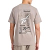 image:imageReebok Mens Small Logo Crewneck TShirt Standard Fit Lightweight CottonPoly Jersey FabricDriftwood  Proto