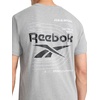 image:imageReebok Mens Small Logo Crewneck TShirt Standard Fit Lightweight CottonPoly Jersey FabricMedium Grey Heather  Schematic