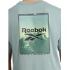 image:imageReebok Mens Small Logo Crewneck TShirt Standard Fit Lightweight CottonPoly Jersey FabricVintage Moss  Peak