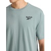 image:imageReebok Mens Small Logo Crewneck TShirt Standard Fit Lightweight CottonPoly Jersey FabricVintage Moss  Peak
