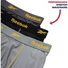image:imageReebok Mens Underwear  3 Pack Performance Mens Boxer Briefs with Pouch  Extra Thigh Coverage for a Secure Feel During Work and Workouts Smooth Design Helps Reduce IrritationBlackDark GreyMedium Grey