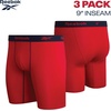 image:imageReebok Mens Underwear  3 Pack Performance Mens Boxer Briefs with Pouch  Extra Thigh Coverage for a Secure Feel During Work and Workouts Smooth Design Helps Reduce IrritationMaritime BlueTomato RedDark Grey