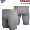 image:imageReebok Mens Underwear  3 Pack Performance Mens Boxer Briefs with Pouch  Extra Thigh Coverage for a Secure Feel During Work and Workouts Smooth Design Helps Reduce IrritationBlackDark GreyMedium Grey