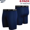 image:imageReebok Mens Underwear  6 Pack Performance Mens Boxer Briefs with Pouch  Extra Thigh Coverage for a Secure Feel During Work and Workouts Smooth Design Helps Reduce IrritationBlue DepthsGreyBlack