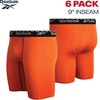 image:imageReebok Mens Underwear  6 Pack Performance Mens Boxer Briefs with Pouch  Extra Thigh Coverage for a Secure Feel During Work and Workouts Smooth Design Helps Reduce IrritationBlackened PearlBlackBurnt Orange