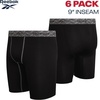 image:imageReebok Mens Underwear  6 Pack Performance Mens Boxer Briefs with Pouch  Extra Thigh Coverage for a Secure Feel During Work and Workouts Smooth Design Helps Reduce IrritationBlackBlackBlack