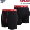 image:imageReebok Mens Underwear Boxer Briefs  3 Pack Stretch Performance Moisture Wicking Boxers for Men with Contour Pouch 6 InseamAll Black