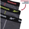 image:imageReebok Mens Underwear Boxer Briefs  3 Pack Stretch Performance Moisture Wicking Boxers for Men with Contour Pouch 6 InseamAll Blackened Pearl