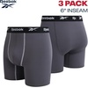 image:imageReebok Mens Underwear Boxer Briefs  3 Pack Stretch Performance Moisture Wicking Boxers for Men with Contour Pouch 6 InseamAll Blackened Pearl