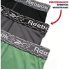 image:imageReebok Mens Underwear Boxer Briefs  3 Pack Stretch Performance Moisture Wicking Boxers for Men with Contour Pouch 6 InseamBlackCharcoalSage Green