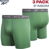 image:imageReebok Mens Underwear Boxer Briefs  3 Pack Stretch Performance Moisture Wicking Boxers for Men with Contour Pouch 6 InseamBlackCharcoalSage Green