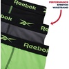 image:imageReebok Mens Underwear Boxer Briefs  3 Pack Stretch Performance Moisture Wicking Boxers for Men with Contour Pouch 6 InseamBlackened Pearl Green Flash Black