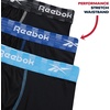 image:imageReebok Mens Underwear Boxer Briefs  3 Pack Stretch Performance Moisture Wicking Boxers for Men with Contour Pouch 6 InseamJet Black With Contrast Stitch