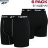 image:imageReebok Mens Underwear Boxer Briefs  6 Pack Stretch Performance Moisture Wicking Boxers for Men with Contour Pouch 6 InseamAll Black With Contrast Stitch