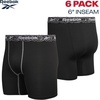 image:imageReebok Mens Underwear Boxer Briefs  6 Pack Stretch Performance Moisture Wicking Boxers for Men with Contour Pouch 6 InseamBlackNavyBlack