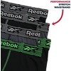 image:imageReebok Mens Underwear Boxer Briefs  6 Pack Stretch Performance Moisture Wicking Boxers for Men with Contour Pouch 6 InseamBlackened PearlBlackBlack With Green Stitch