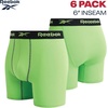 image:imageReebok Mens Underwear Boxer Briefs  6 Pack Stretch Performance Moisture Wicking Boxers for Men with Contour Pouch 6 InseamBlackened PearlGreen FlashBlack