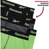 image:imageReebok Mens Underwear Boxer Briefs  6 Pack Stretch Performance Moisture Wicking Boxers for Men with Contour Pouch 6 InseamBlackened PearlGreen FlashBlack