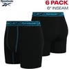 image:imageReebok Mens Underwear Boxer Briefs  6 Pack Stretch Performance Moisture Wicking Boxers for Men with Contour Pouch 6 InseamBlackened PearlMonumentBlack