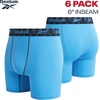 image:imageReebok Mens Underwear Boxer Briefs  6 Pack Stretch Performance Moisture Wicking Boxers for Men with Contour Pouch 6 InseamBlueAzure BlueBlack